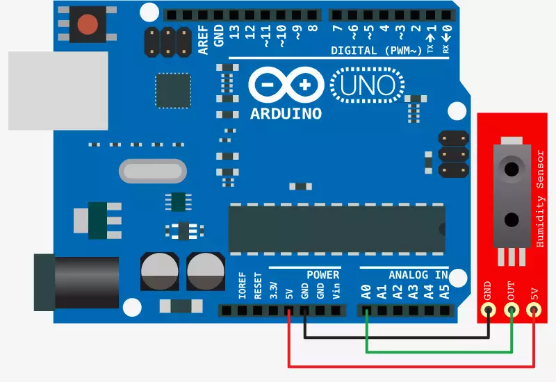 how to wire humidity sensor to arduino uno