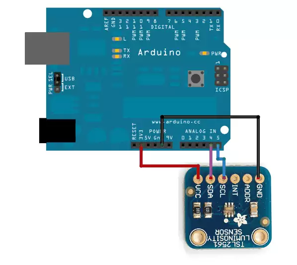 arduino light tsl2561wiring