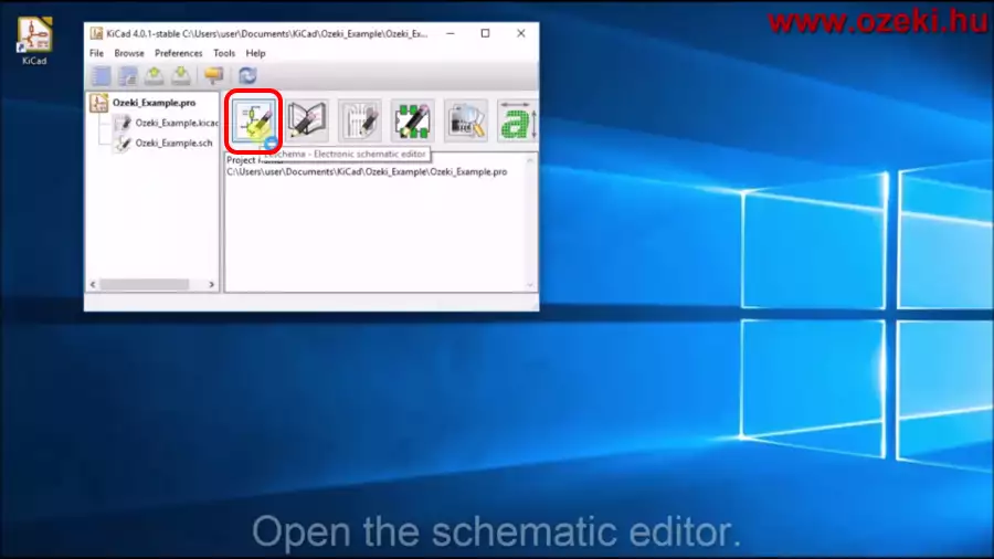 opening the schematic editor