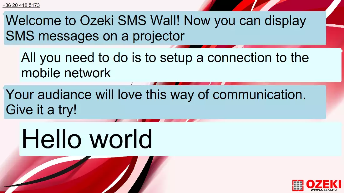 the fullscreen mode of your sms wall