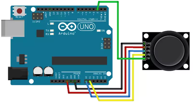 wiring diagram of arduino joystick