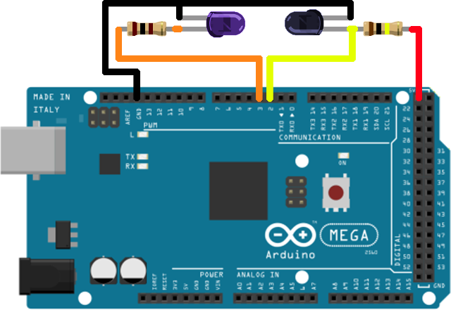 arduino mega with optical gate control