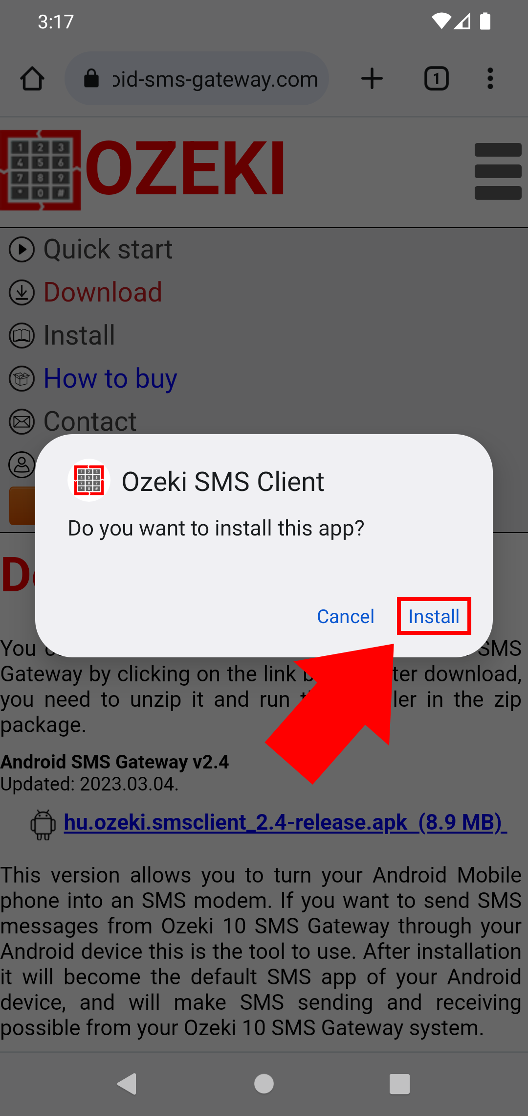 install ozeki sms client install ozeki sms client