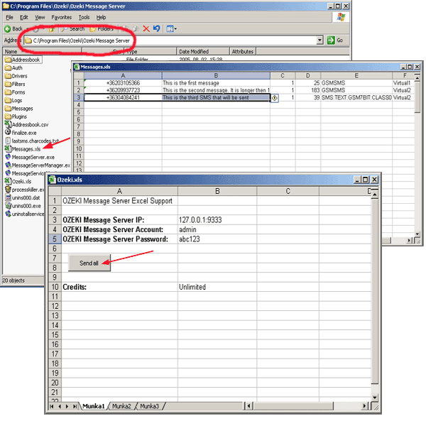 Creating the SMS excel sheet