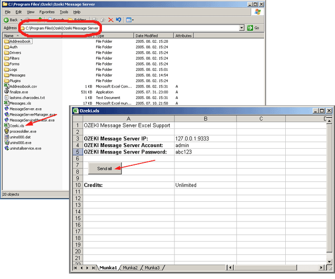 starting the excel sms macro
