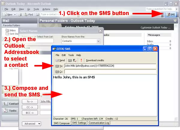 outlook sms client