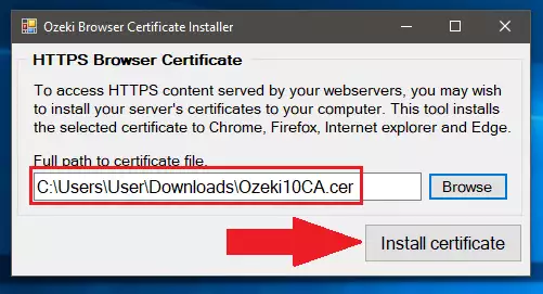 install your certificate