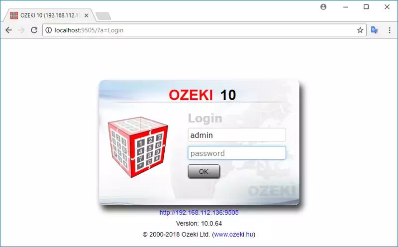 login into ozeki ten