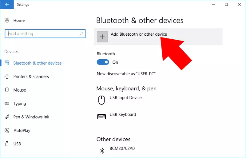 click add bluetooth or other devices