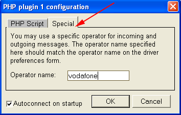 Specifying operator name