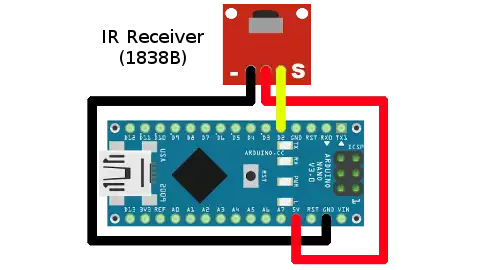 wire the ir receiver to the arduino