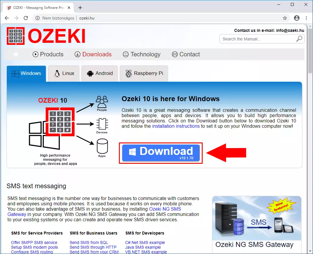 download ozeki installer
