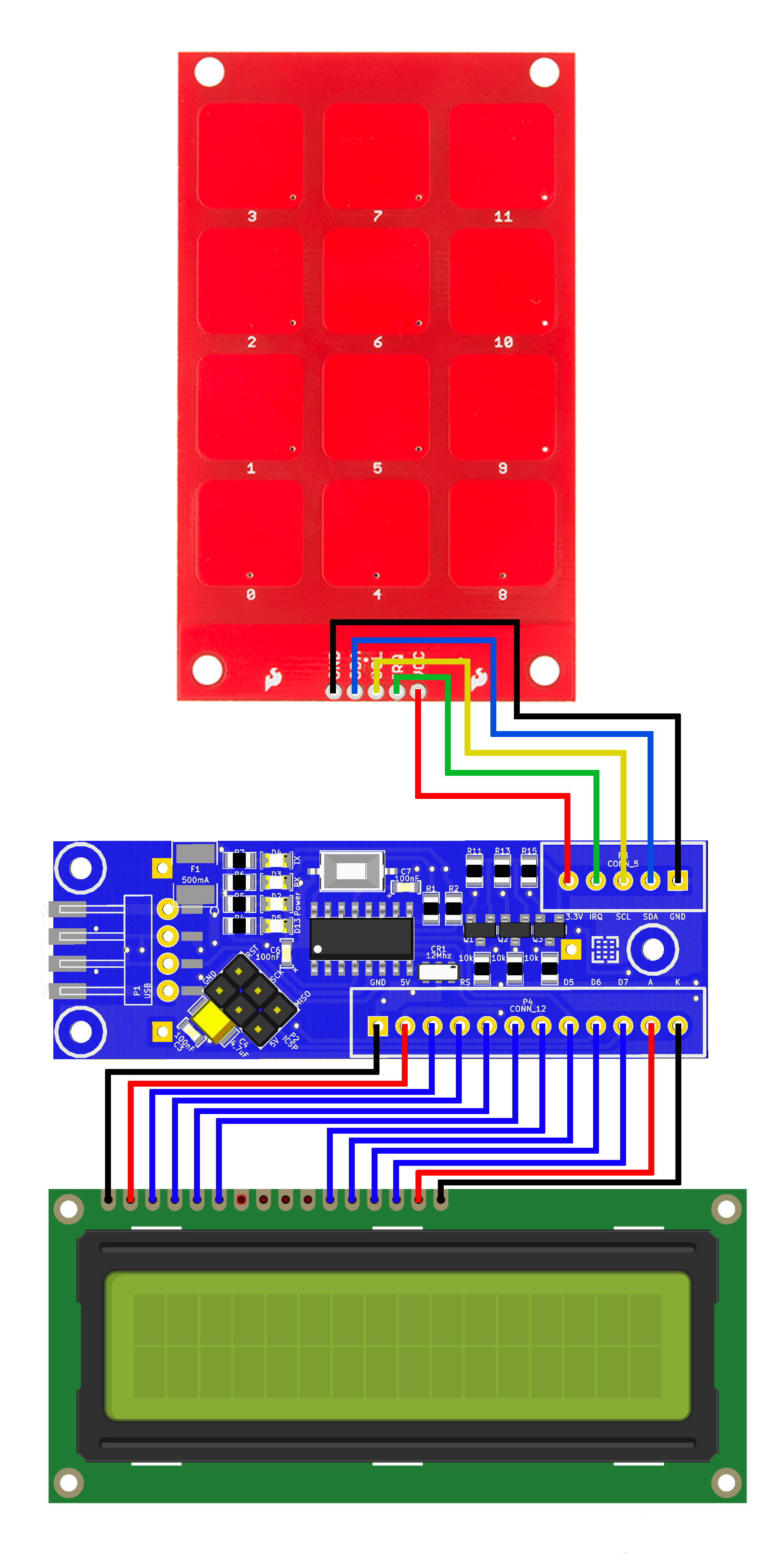 how to wire ozeki display module to a hd four four seven eight zero and a keypad