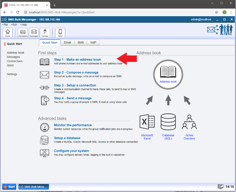 selecting make an address book