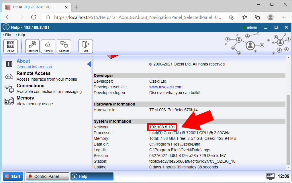 system info and where to find ipv4