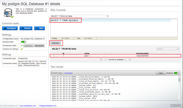 sql messaging